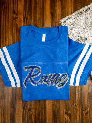 Rams Rhinestone Blue Jersey Tee
