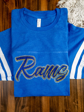 Rams Rhinestone Blue Jersey Tee