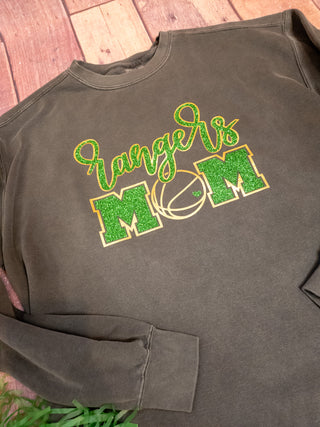 Rangers Basketball Mom Dyed Crewneck Sweatshirt