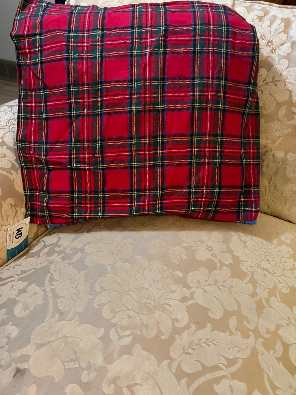 Red Plaid Flannel Pillow Cover 18"
