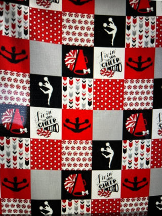 Red & Black Cheer Quilt Blocks Minky Blanket *Choose Size & Backing *Can Add Custom Embroidery