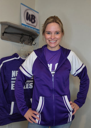 Hockey Mom Rhinestone Retro Jacket - Purple