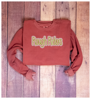 Rough Riders Rhinestone Crimson Dyed Crewneck Sweatshirt