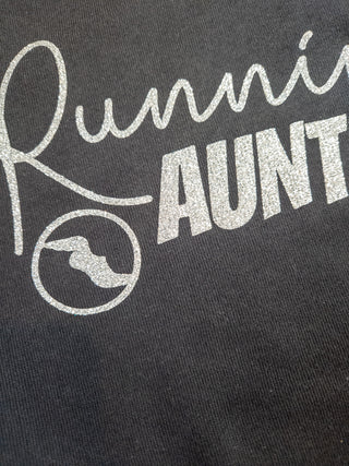 Running Auntie Sparkle Black Crewneck Sweatshirt