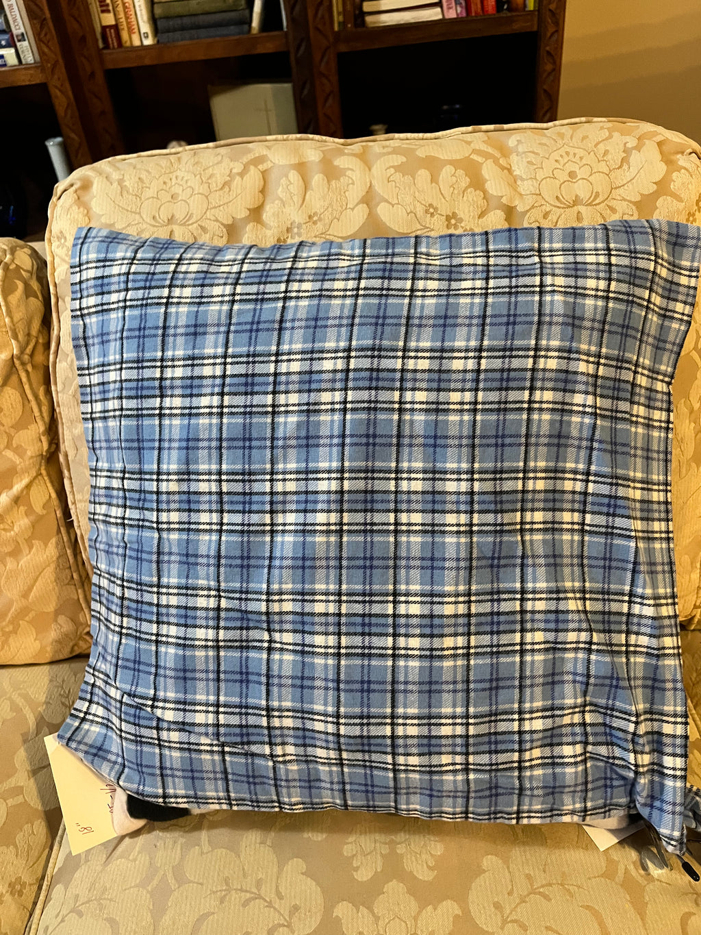 Shades of Blue Plaid Flannel Pillow Cover 18"