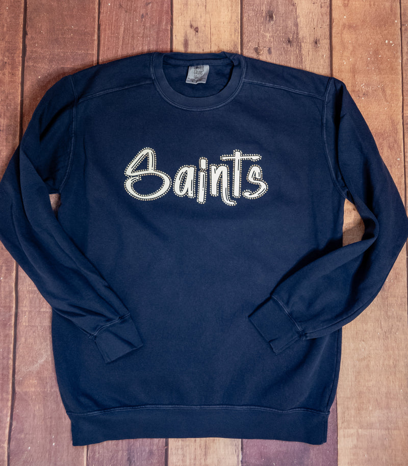 Saints Rhinestone Dyed Crewneck Sweatshirt