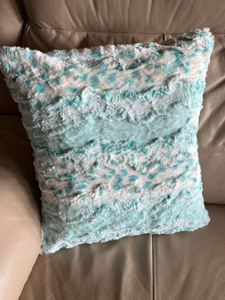 Saltwater Aqua Wild Lynx Minky w/ Saltwater Minky Blanket - Baby Size to King Size