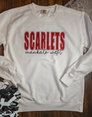 Scarlets Mankato West Dyed White Crewneck Sweatshirt