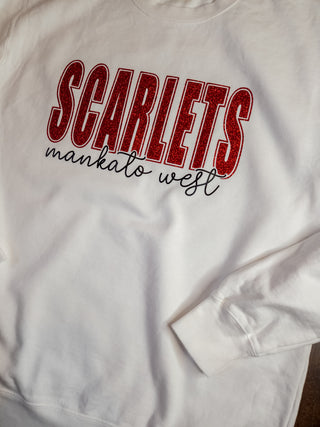 Scarlets Mankato West Dyed White Crewneck Sweatshirt