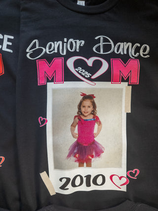 Senior Dance Mom Personalized Black Tee