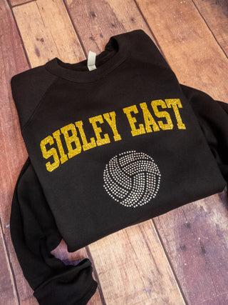 Sibley East Volleyball Rhinestone Crewneck Sweatshirt