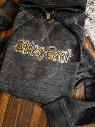 Sibley East Rhinestone Black Zen Fleece Hoodie