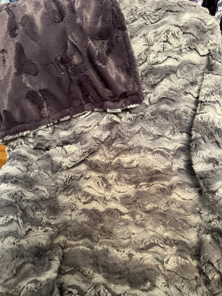 Silver Grey Wild Rabbit  Minky Blanket w/choice of Backing & Size