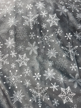 Snowflakes Minky Blanket - Adult Size