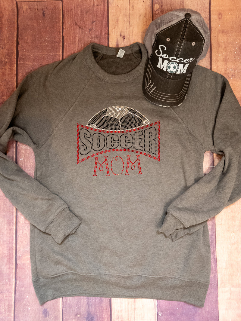 Soccer Mom Rhinestone Crewneck Sweatshirt