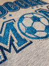 Soccer Mom Rhinestone Tee - Blue/Navy