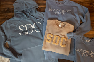 SDC Puff Print Tan Crewneck Sweatshirt