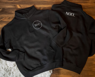 SDC Logo Black Half Zip Pullover