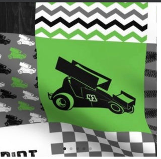 Sprint Cars #41 & Dirt Never Hurt on Quilt Blocks Minky Blanket