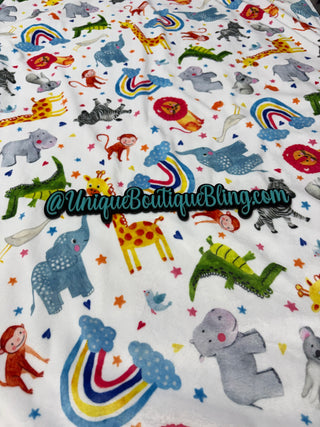 Story Book Animals Minky w/Yellow Galaxy *READY TO SHIP