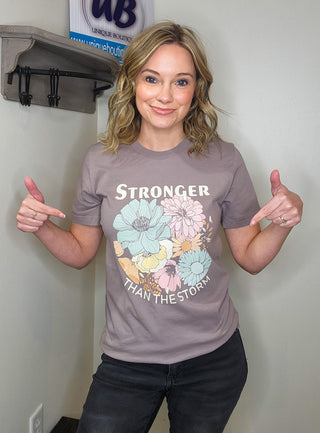 Stronger Than the Storm Pebble Brown Tee
