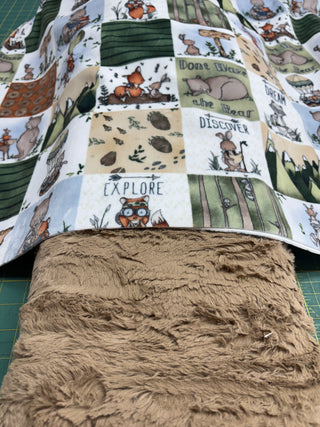 Sweet Melody Animal Cuddle Minky Blanket *Choose Minky Backing & Size