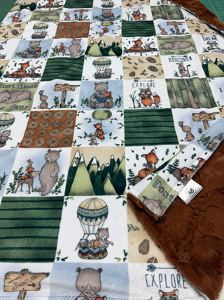 Sweet Melody Animal Cuddle Minky Blanket *Choose Minky Backing & Size