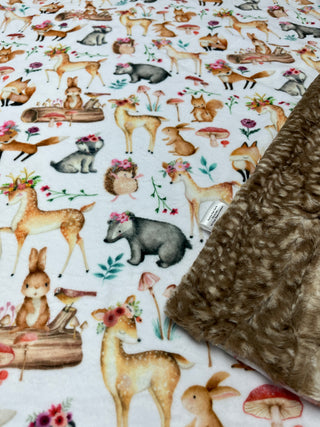 Sweet Darlings Animal Cuddle Minky Blanket *Choose Minky Backing & Size