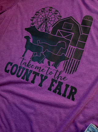 Take Me To The County Fair Heather Magenta Tee