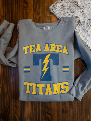 2XL Tea Area Titans Dyed Fleece Crewneck Sweatshirt