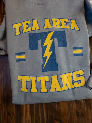 2XL Tea Area Titans Dyed Fleece Crewneck Sweatshirt