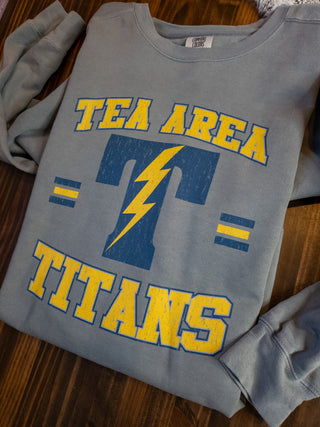 2XL Tea Area Titans Dyed Fleece Crewneck Sweatshirt