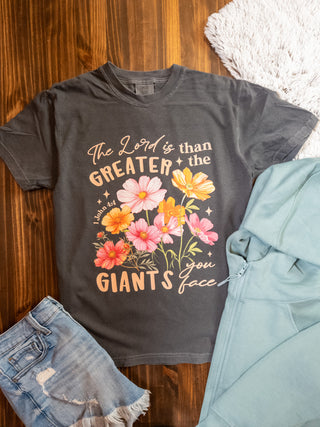 The Lord Is Greater Pepper Dyed Tee