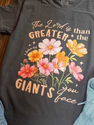 The Lord Is Greater Pepper Dyed Tee
