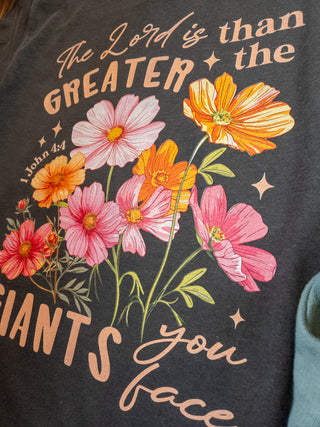 The Lord Is Greater Pepper Dyed Tee