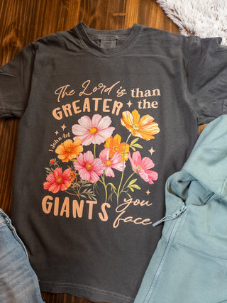 The Lord Is Greater Pepper Dyed Tee