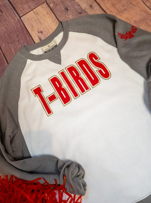 Thunderbirds 'T-Birds' Gray League Crewneck - Ladies Fit