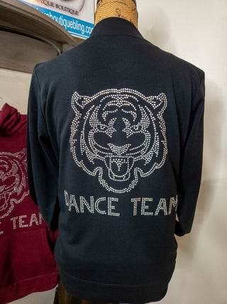 Tigers Dance Team Rhinestone Black French Terry Bomber Zip-Up