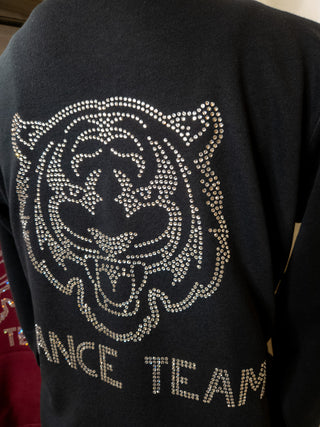 Tigers Dance Team Rhinestone Black French Terry Bomber Zip-Up