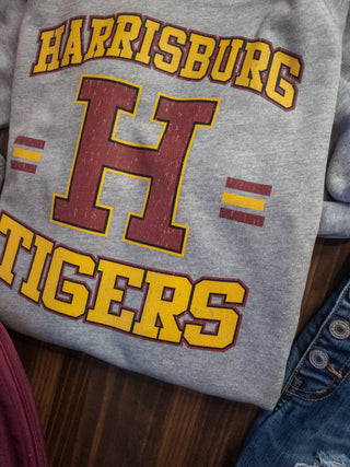 Harrisburg Tigers Distressed Crewneck Sweatshirt