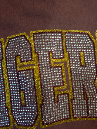 Tigers Rhinestone French Terry Crewneck Sweatshirt