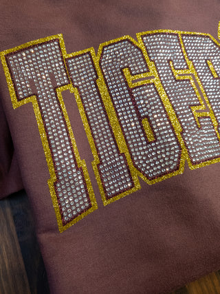 Tigers Rhinestone French Terry Crewneck Sweatshirt