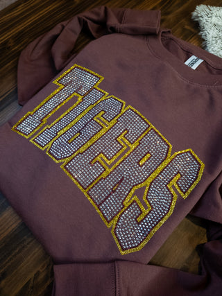 Tigers Rhinestone French Terry Crewneck Sweatshirt