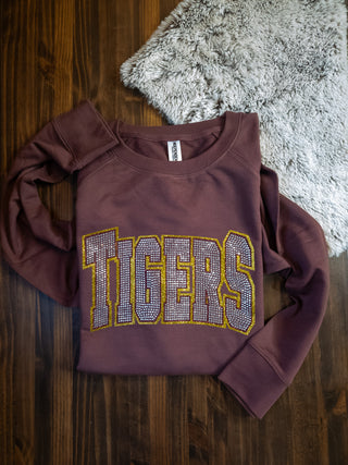 Tigers Rhinestone French Terry Crewneck Sweatshirt