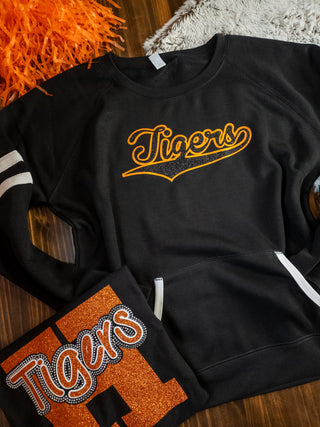 Tigers Orange and Black Varsity Crewneck - Ladies Fit