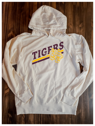 Tigers Dyed White Fleece Hoodie