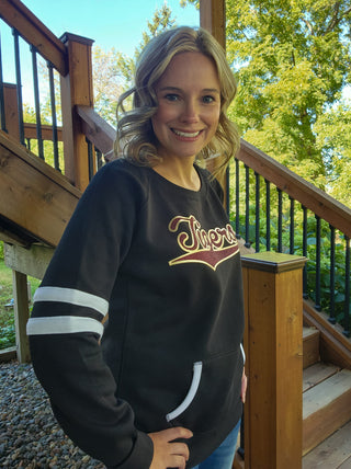 Tiger Maroon & Gold Varsity Crewneck - Ladies Fit