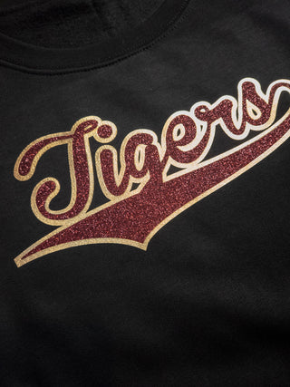 Tiger Maroon & Gold Varsity Crewneck - Ladies Fit