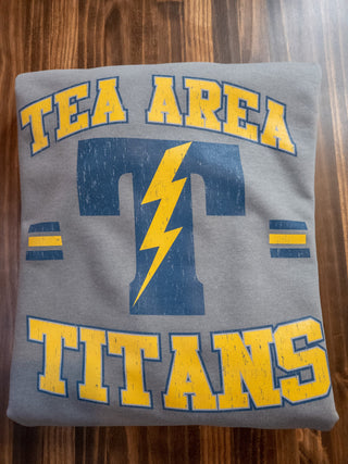 Tea Area Titans Dyed Fleece Crewneck Sweatshirt