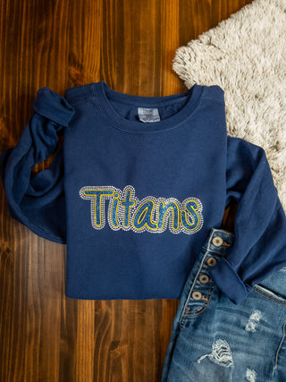 Titans Rhinestone Dyed Crewneck Sweatshirt